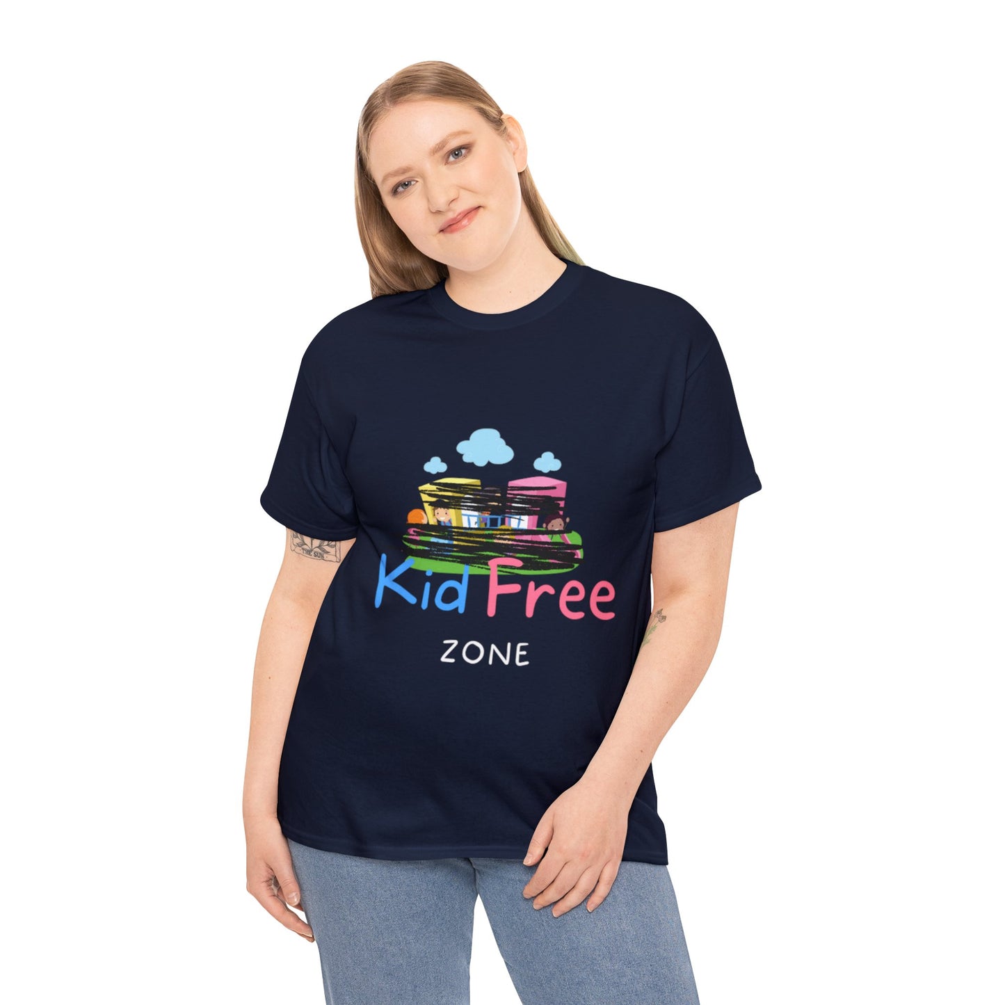 Kid Free Zone Unisex Heavy Cotton Tee