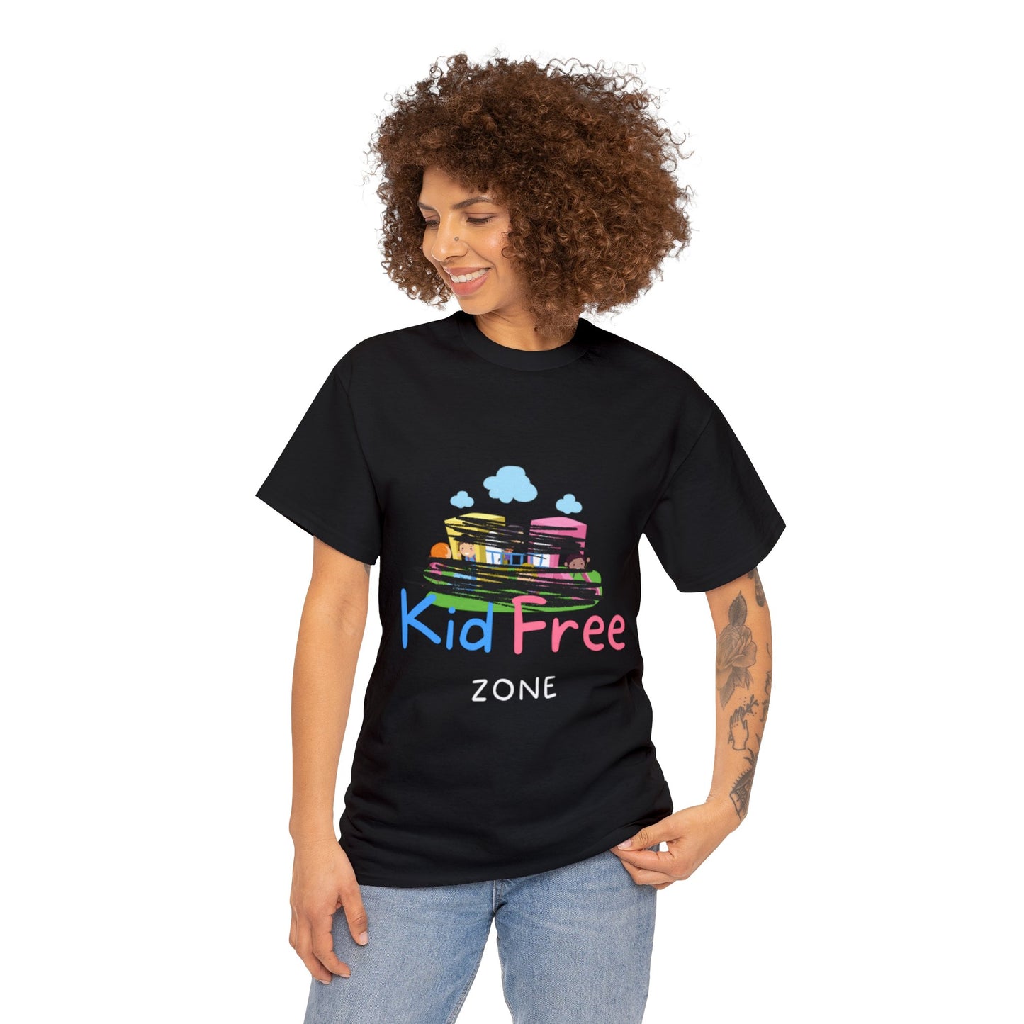 Kid Free Zone Unisex Heavy Cotton Tee