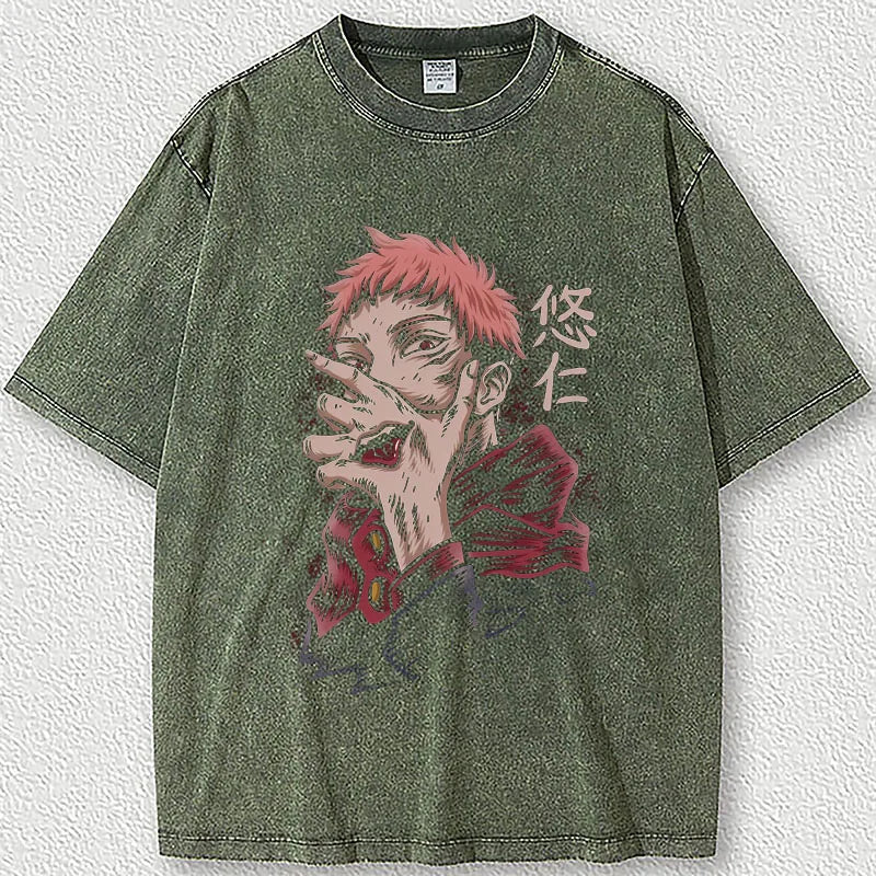 T-shirt Oversized Acid Washed Tee Print Retro Punk T-shirt For Men's Women's Adults' Hot Stamping 100% Cotton Casual