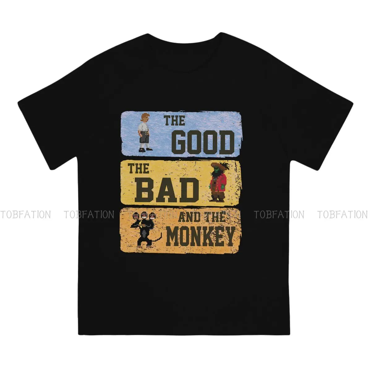 The Good The Bad Pirate Man's TShirt Monkey Island Game O Neck Short Sleeve 100% Cotton T Shirt Humor Top Quality Gift Idea