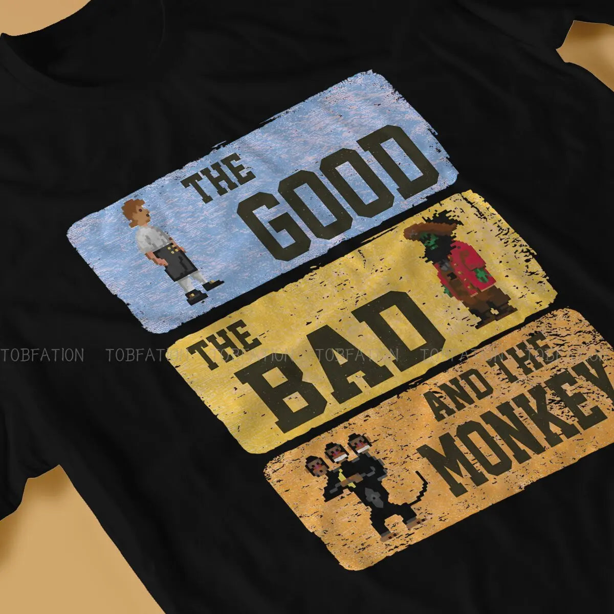 The Good The Bad Pirate Man's TShirt Monkey Island Game O Neck Short Sleeve 100% Cotton T Shirt Humor Top Quality Gift Idea