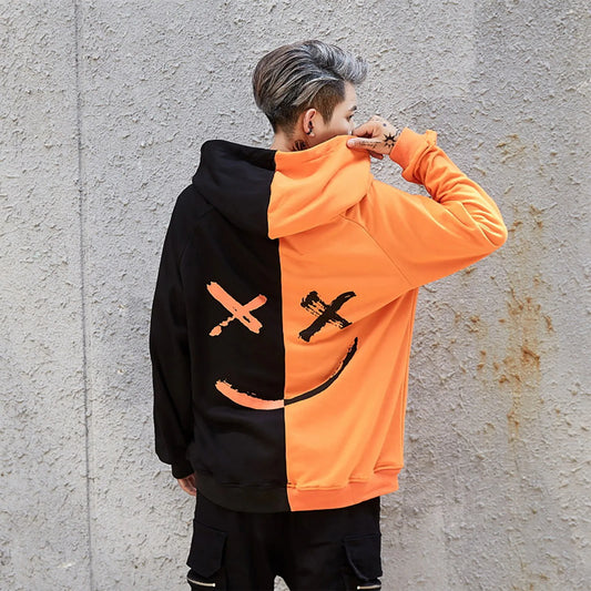 Men's Casual Fashion Color Blocking Sweatshirt Long Sleeve Sports Hoodie Student Casual Tops Pullover Moletom Masculinos