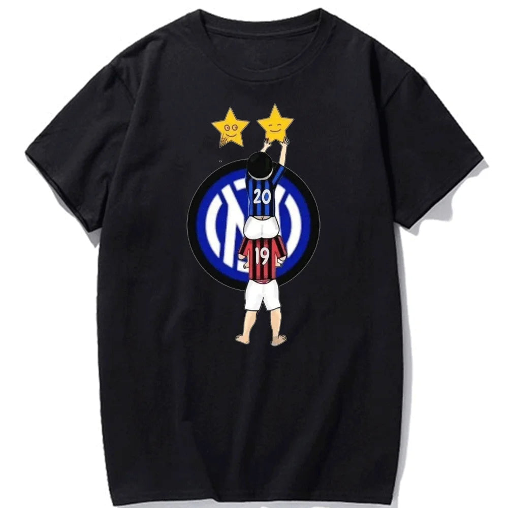 2024 Inter Milan Serie A Champions Cotton T-Shirt INTER MAKE HISTORY WITH 20TH SCUDETTO Man Souvenir Tshirt Football Fan Tops