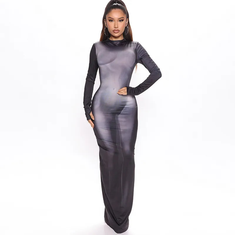 CUTENOVA Women Long Sleeve Party Club Bodycon Streetwear Fall Long Dress 2023 Summer Clothes