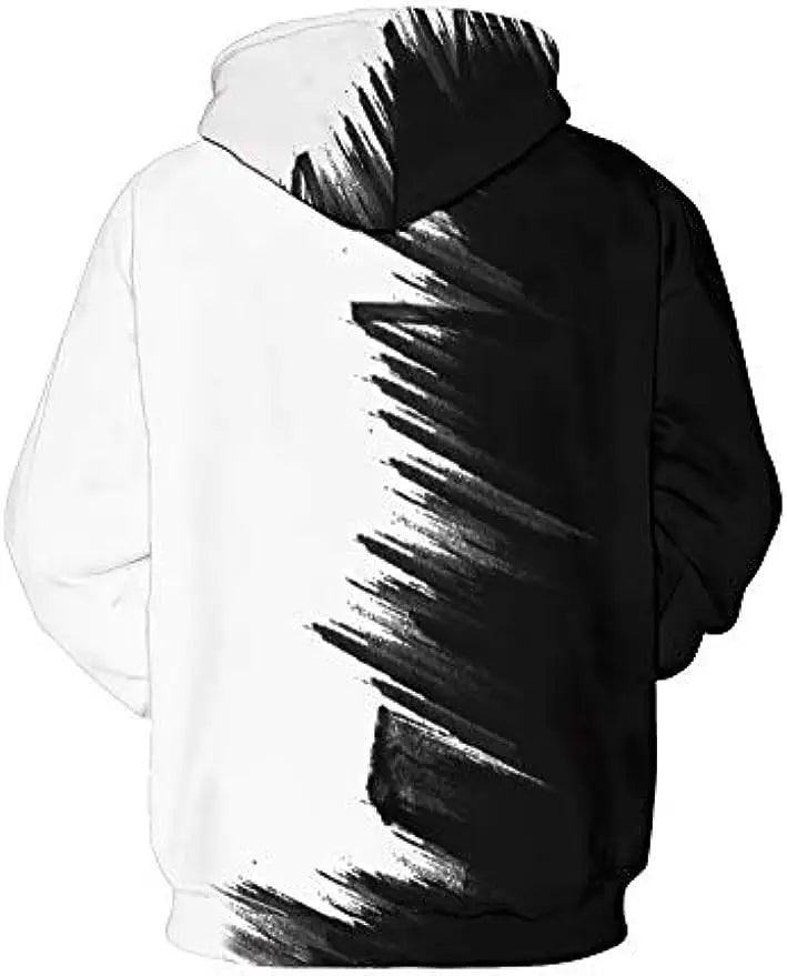 2023new Unisex Hoodies 3D Print Galaxy Pullover Hooded Sweatshirt Hoodies with Big Pockets Black White hoodies women