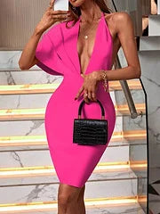 Orange Bandage Dress Summer One Shoulder Elegant Dress For Women 2022 Sexy Backless Mini Club Party Dresses Bodycon Outfits