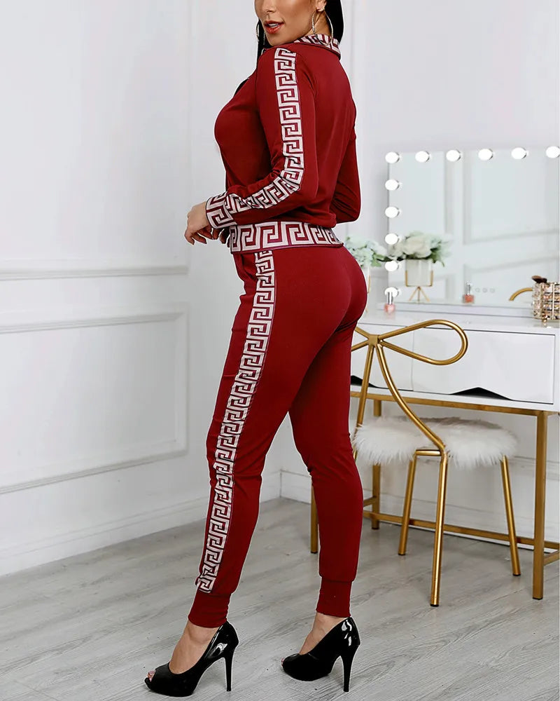 2022 Women Two Piece Set Outfits Autumn Women's Tracksuit Zipper Top And Pants Casual Sport Suit Winter 2 Piece Woman Set